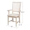 International Concepts Mission Side Chair with Arms, Unfinished Seat, Wood Back, 39.2 W 21.3 in L 21.3 H, Wood Seat 265A - alternate 8